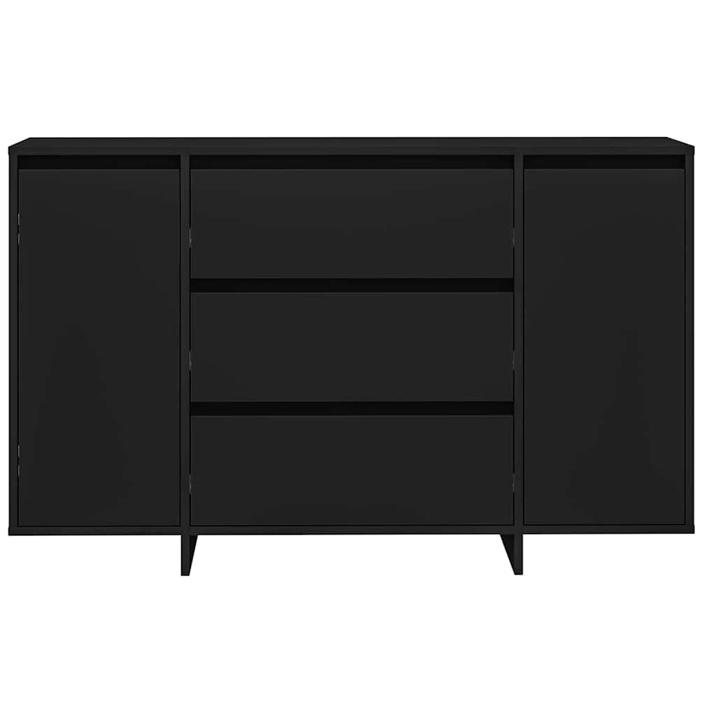 Sideboard Med Skuffe Sort 120 X 41 X 75 Cm Konstrueret Træ - Billede 6