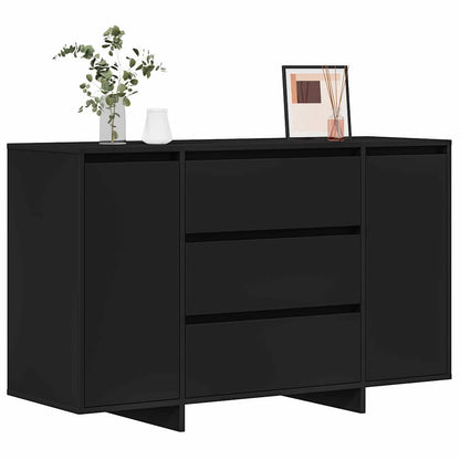 Sideboard Med Skuffe Sort 120 X 41 X 75 Cm Konstrueret Træ - Billede 3