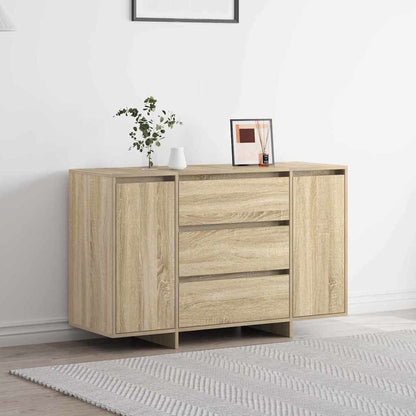 Sideboard Med Skuffe Sonoma-eg 120 X 41 X 75 Cm Konstrueret Træ - Hovedbillede