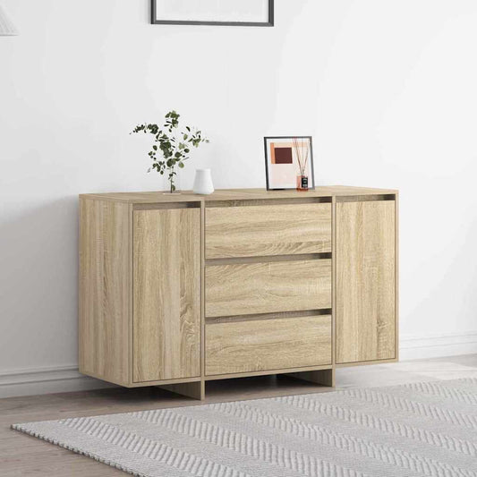 Sideboard Med Skuffe Sonoma-eg 120 X 41 X 75 Cm Konstrueret Træ - Hovedbillede