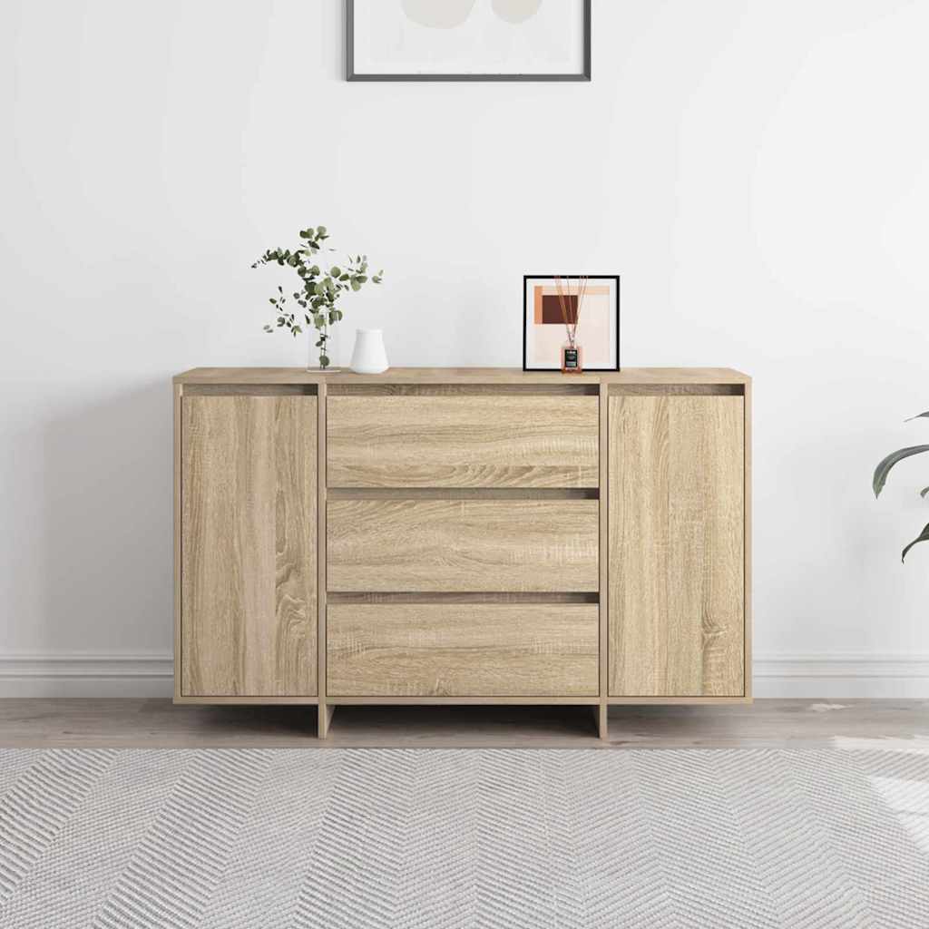 Sideboard Med Skuffe Sonoma-eg 120 X 41 X 75 Cm Konstrueret Træ - Billede 4
