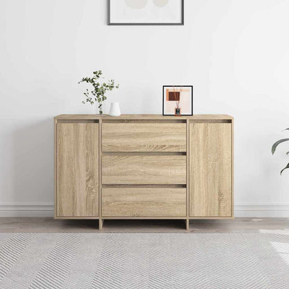 Sideboard Med Skuffe Sonoma-eg 120 X 41 X 75 Cm Konstrueret Træ - Billede 4