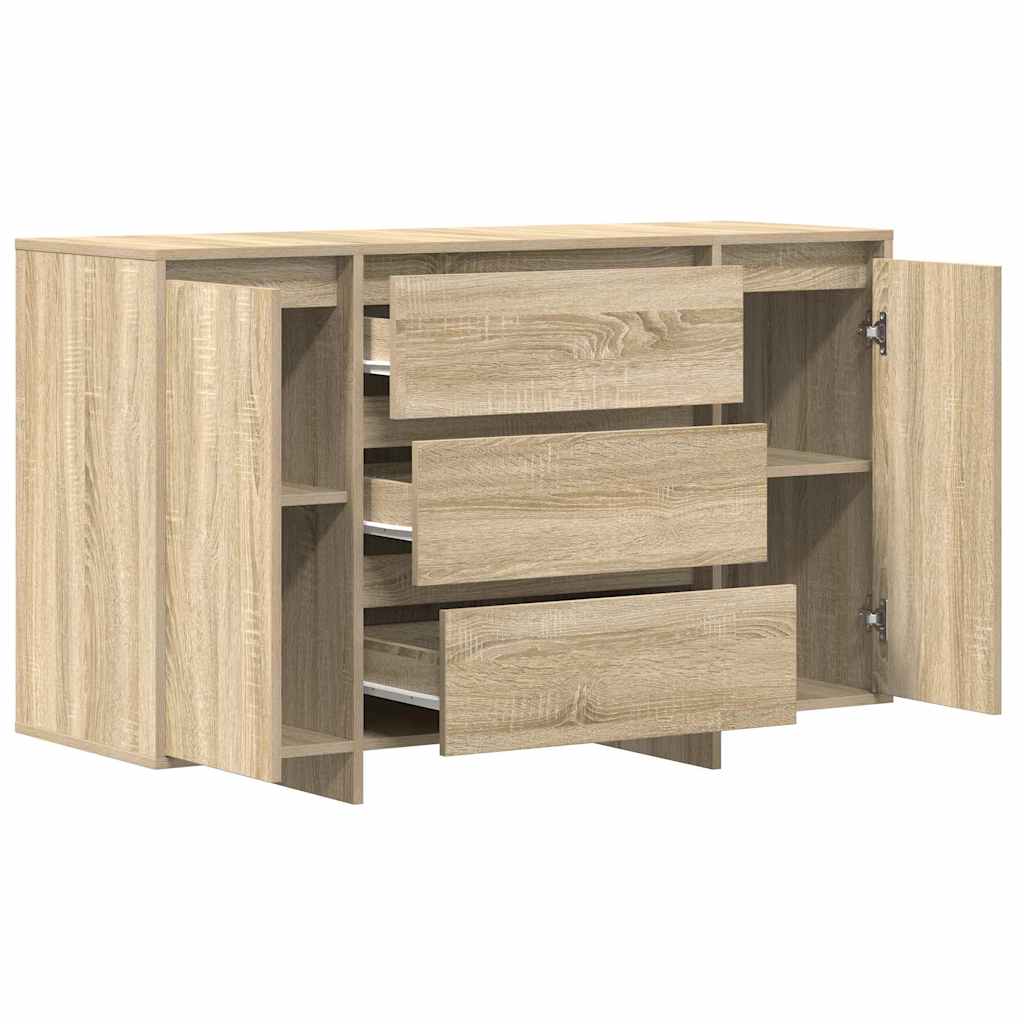 Sideboard Med Skuffe Sonoma-eg 120 X 41 X 75 Cm Konstrueret Træ - Billede 5