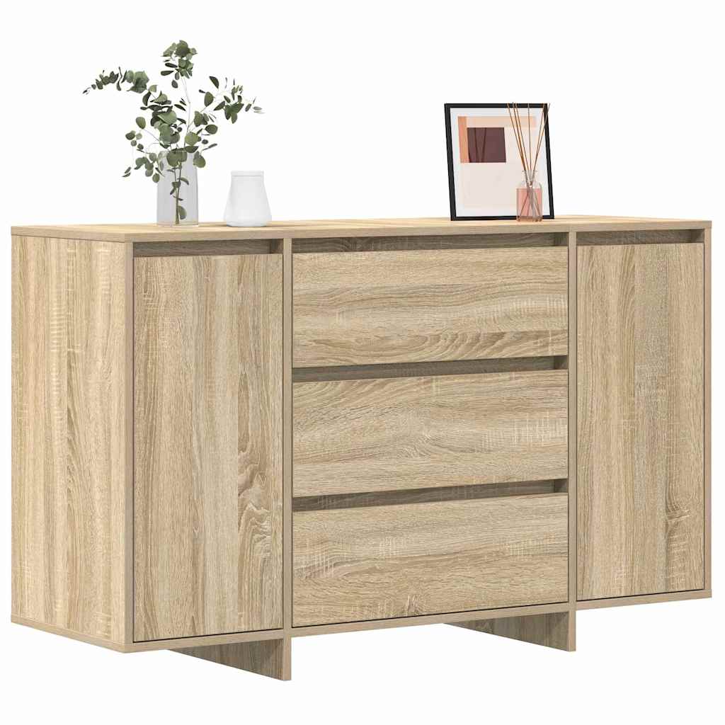 Sideboard Med Skuffe Sonoma-eg 120 X 41 X 75 Cm Konstrueret Træ - Billede 3