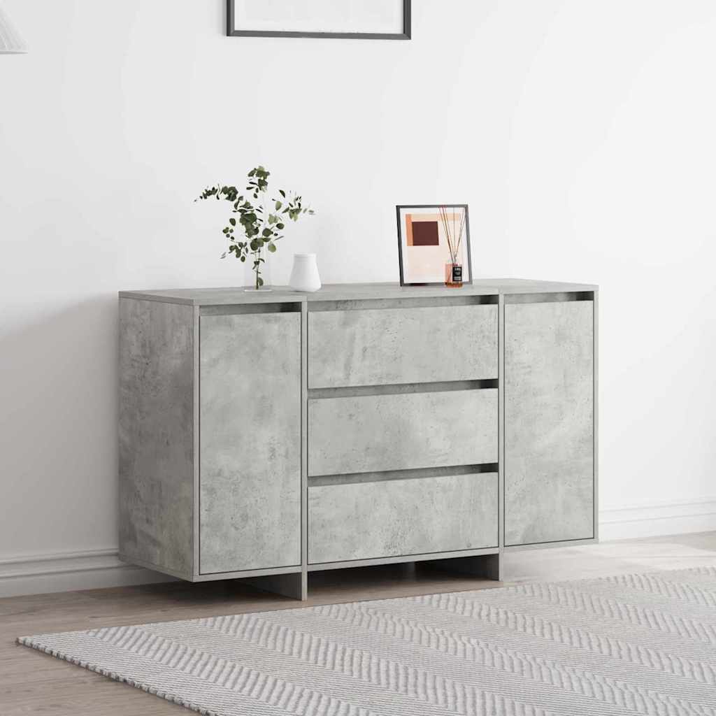 Sideboard Med Skuffe Betongrå 120 X 41 X 75 Cm Konstrueret Træ - Hovedbillede