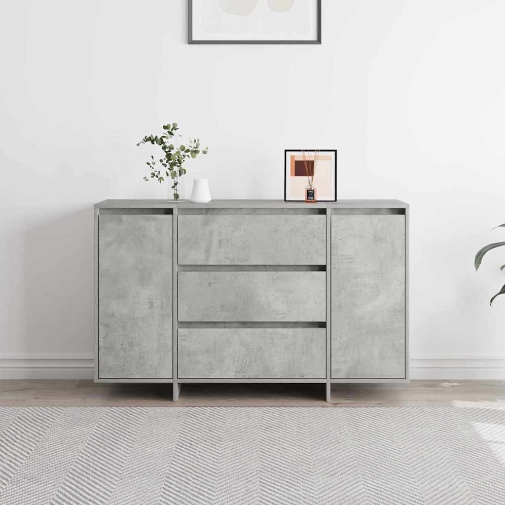 Sideboard Med Skuffe Betongrå 120 X 41 X 75 Cm Konstrueret Træ - Billede 4