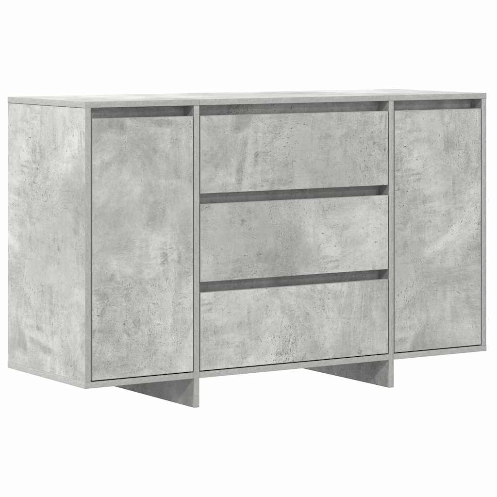 Sideboard Med Skuffe Betongrå 120 X 41 X 75 Cm Konstrueret Træ - Billede 2