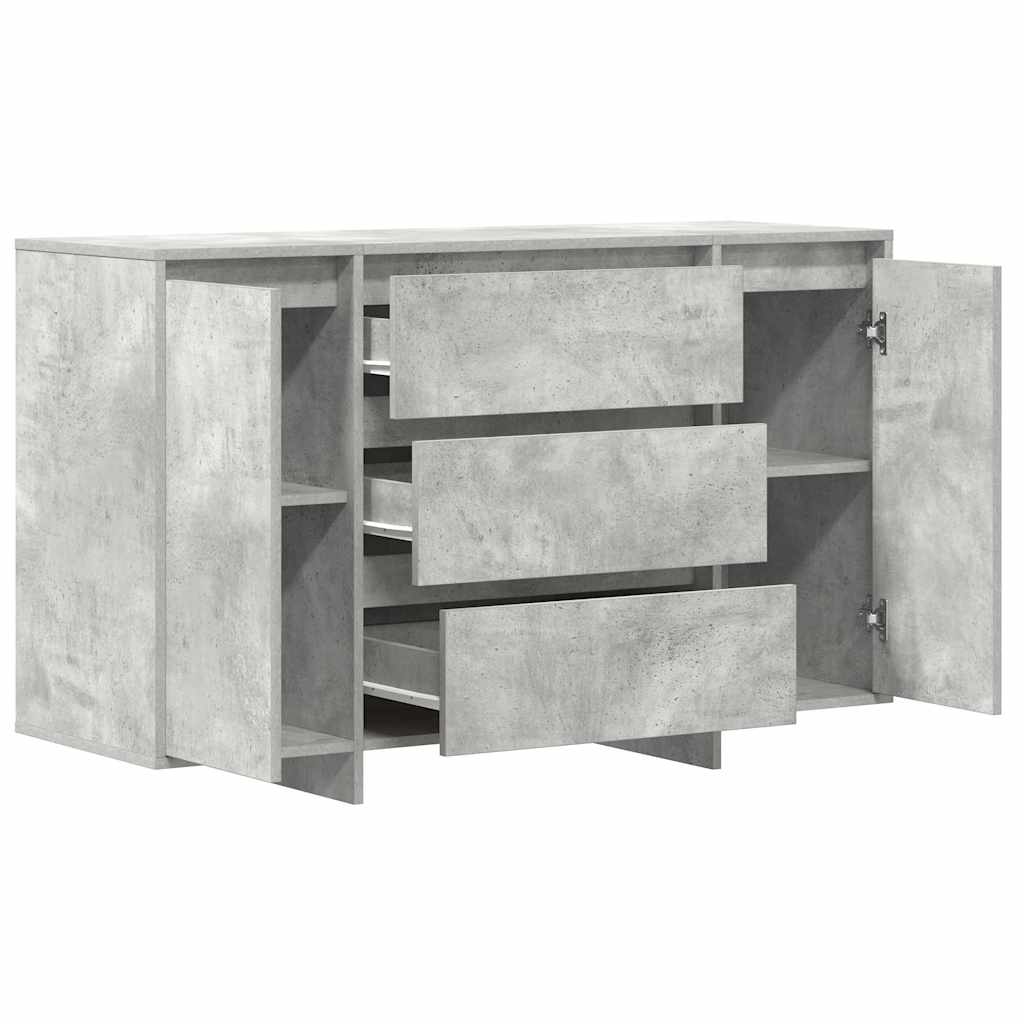 Sideboard Med Skuffe Betongrå 120 X 41 X 75 Cm Konstrueret Træ - Billede 5