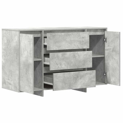 Sideboard Med Skuffe Betongrå 120 X 41 X 75 Cm Konstrueret Træ - Billede 5