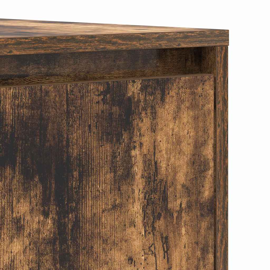 Sideboard Med Skuffe Røget Eg 120 X 41 X 75 Cm Konstrueret Træ - Billede 9