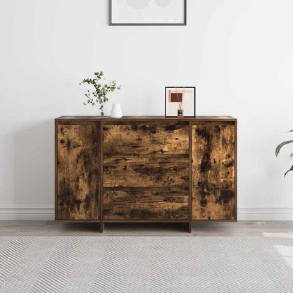 Sideboard Med Skuffe Røget Eg 120 X 41 X 75 Cm Konstrueret Træ - Billede 4