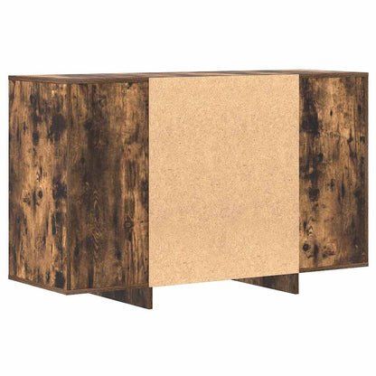 Sideboard Med Skuffe Røget Eg 120 X 41 X 75 Cm Konstrueret Træ - Billede 8