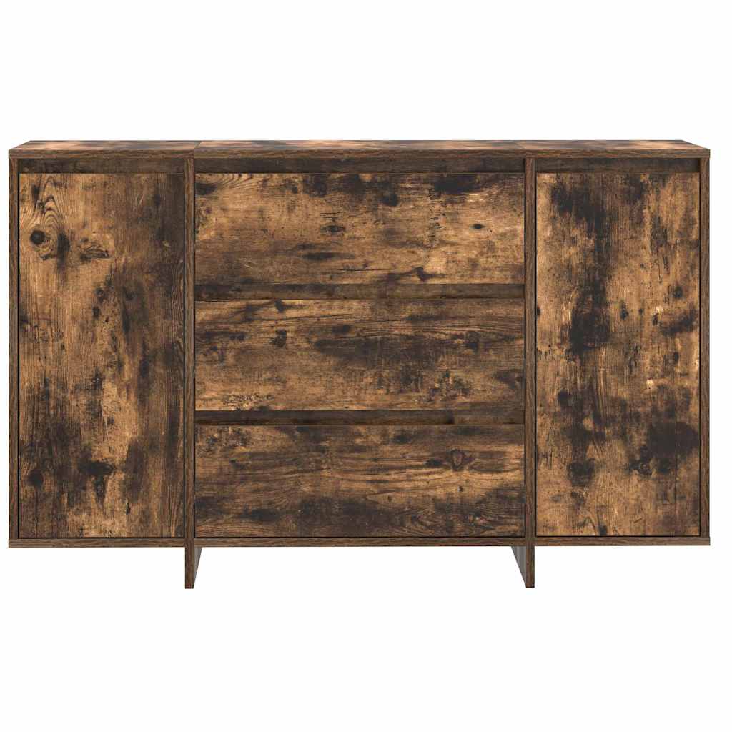 Sideboard Med Skuffe Røget Eg 120 X 41 X 75 Cm Konstrueret Træ - Billede 6