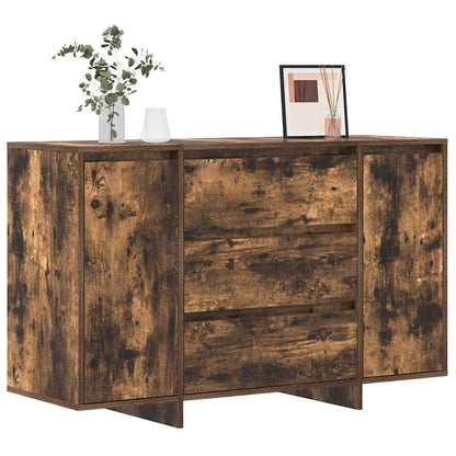 Sideboard Med Skuffe Røget Eg 120 X 41 X 75 Cm Konstrueret Træ - Billede 3