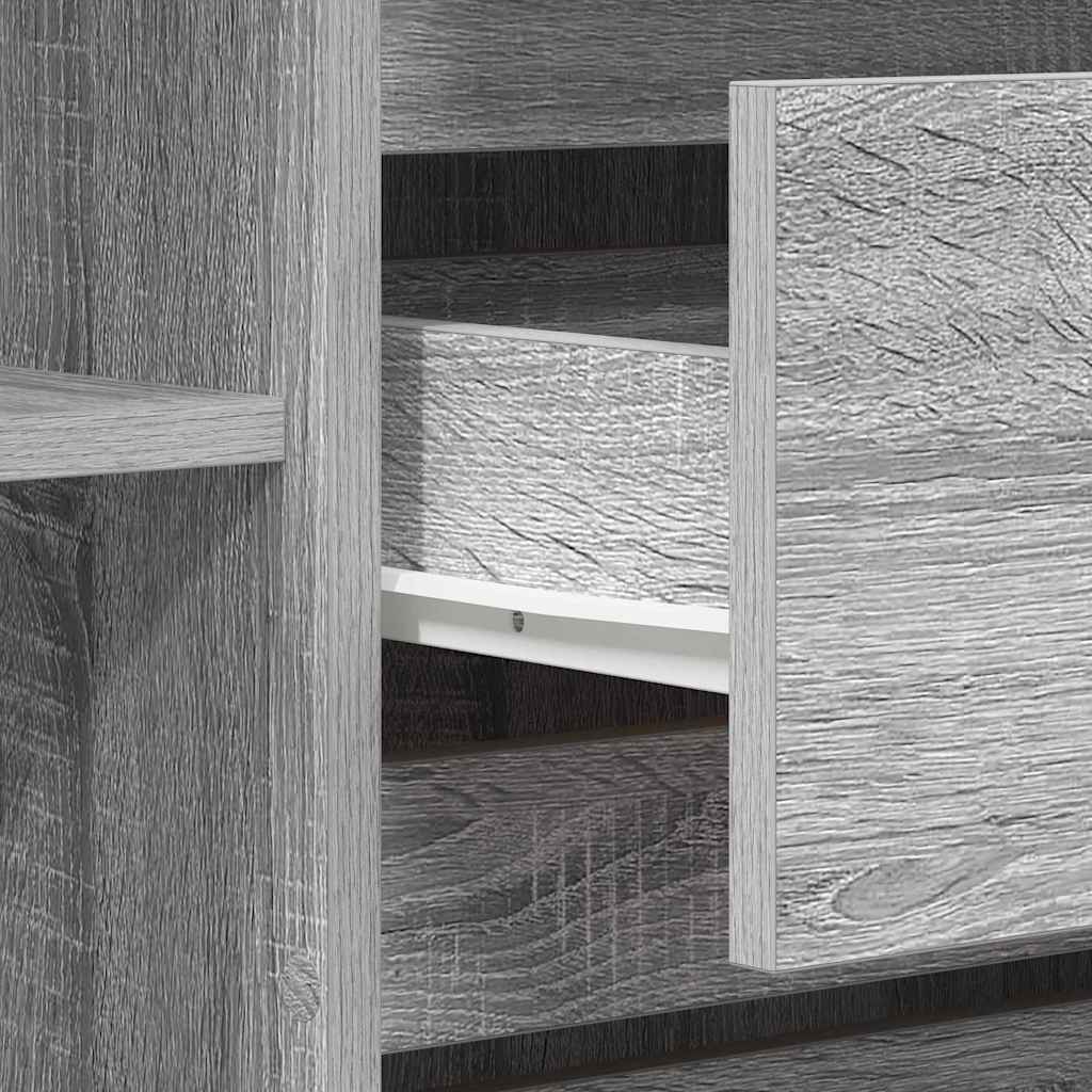 Sideboard Grå Sonoma-eg 120 X 41 X 75 Cm Konstrueret Træ - Billede 11