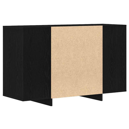 Sideboard Med Skuffe Sort Eg 120 X 41 X 75 Cm Konstrueret Træ - Billede 8