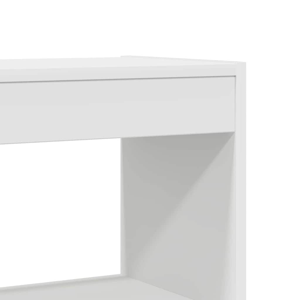 Bogreol Med Hylde Hvid 80 X 30 X 198 Cm Konstrueret Træ - Billede 8