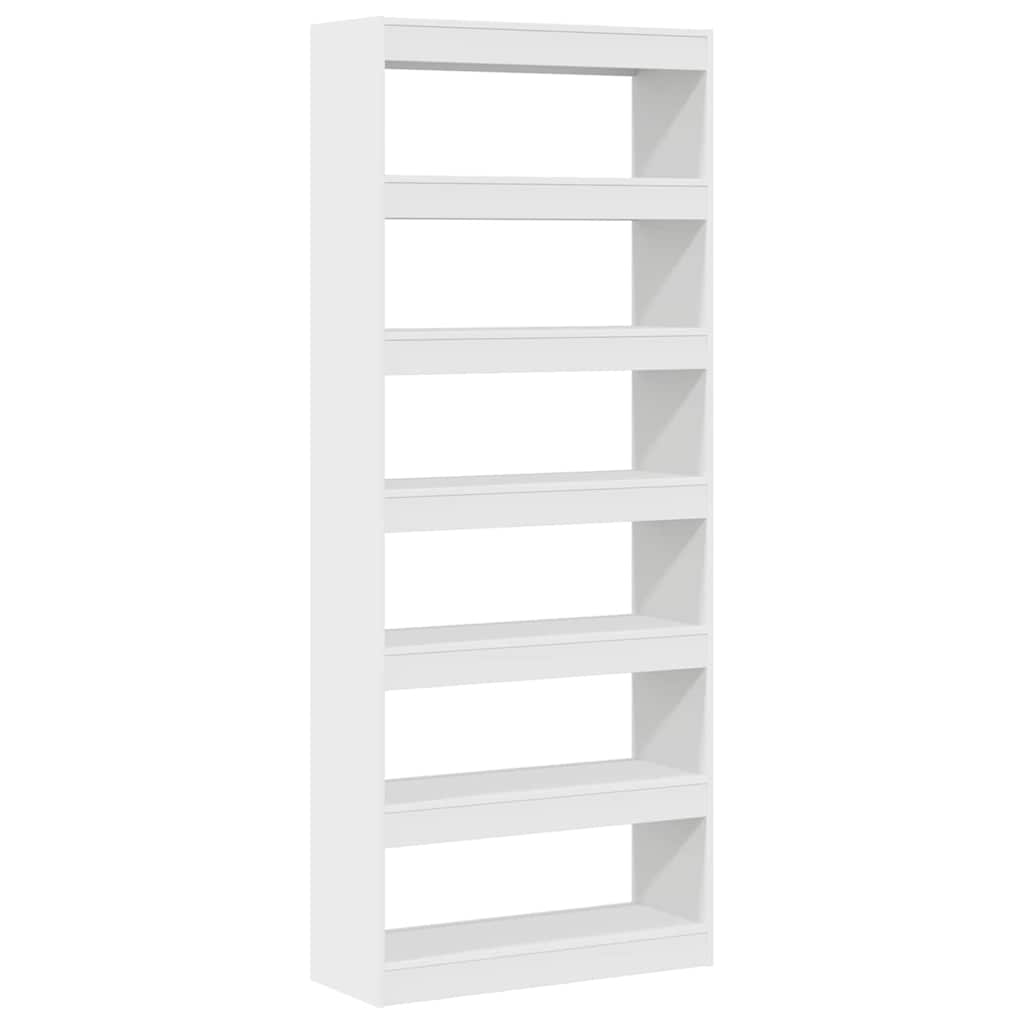 Bogreol Med Hylde Hvid 80 X 30 X 198 Cm Konstrueret Træ - Billede 7