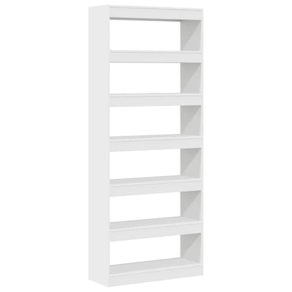 Bogreol Med Hylde Hvid 80 X 30 X 198 Cm Konstrueret Træ - Billede 7