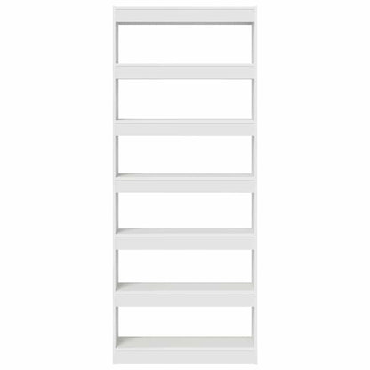 Bogreol Med Hylde Hvid 80 X 30 X 198 Cm Konstrueret Træ - Billede 5