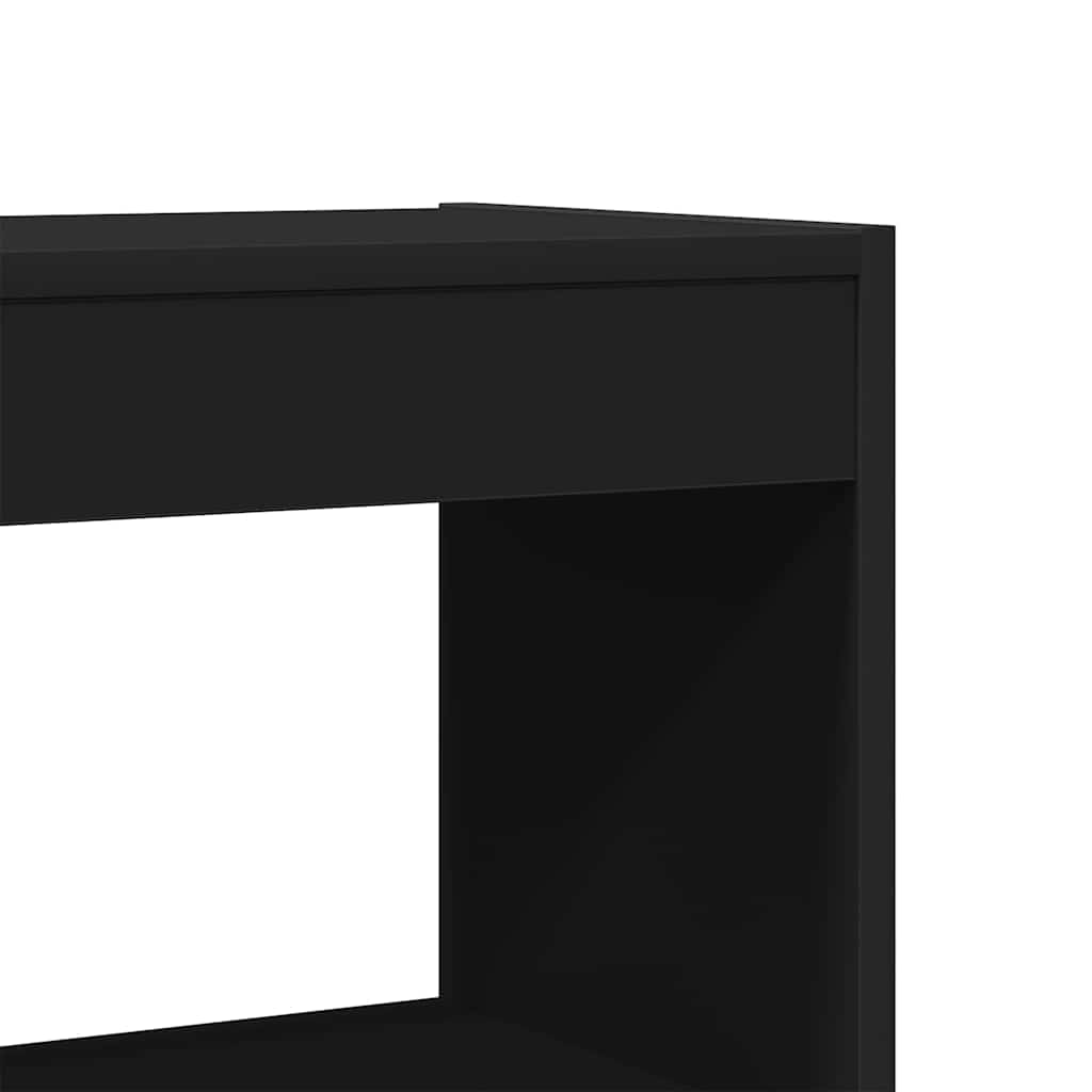Bogreol Med Hylde Sort 80 X 30 X 198 Cm Konstrueret Træ - Billede 8