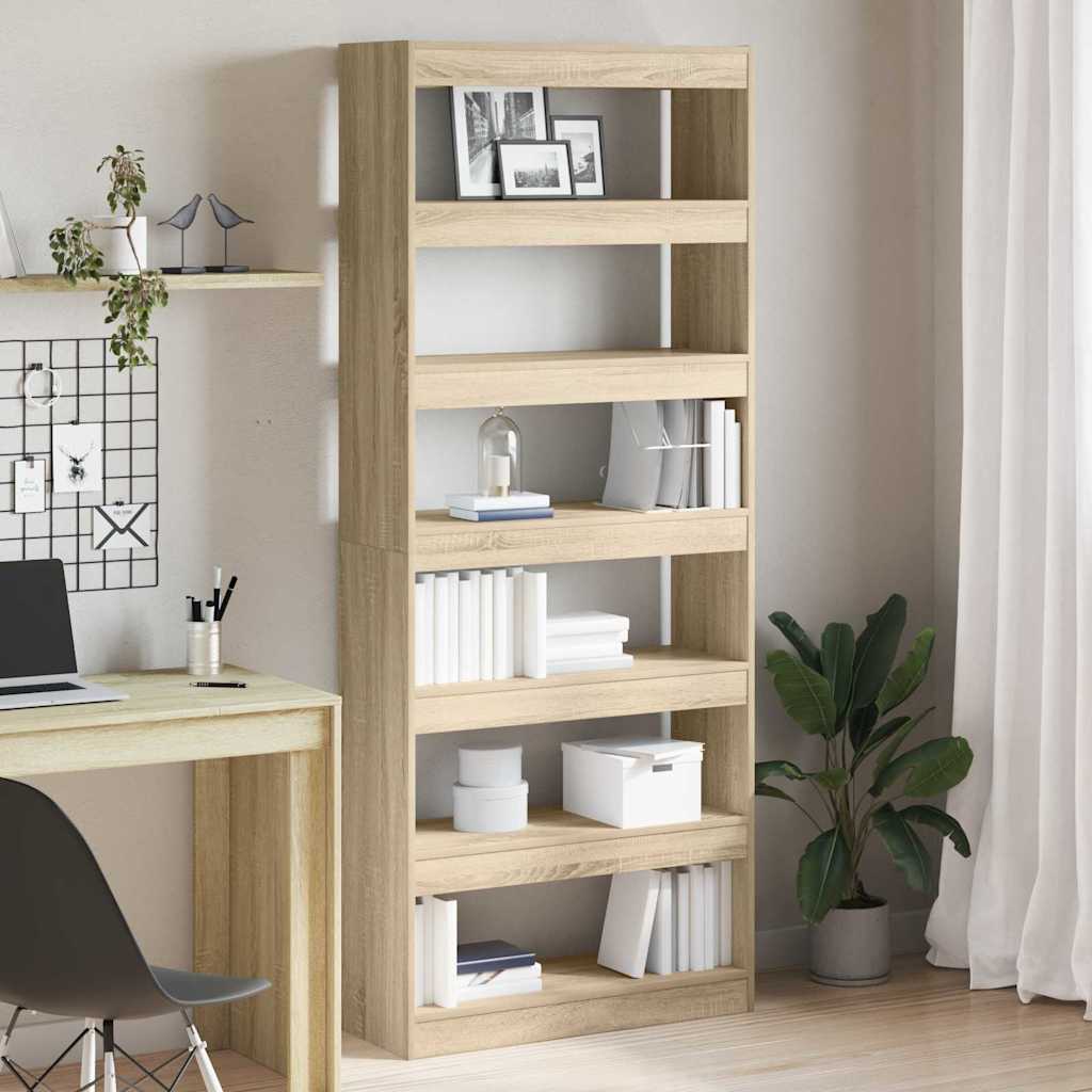 Bogskab Med Hylde 80 X 30 X 198 Cm Konstrueret Træ - Variant 3333918