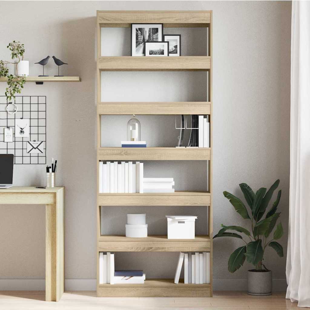Bogreol Med Hylde Sonoma-eg 80 X 30 X 198 Cm Konstrueret Træ - Billede 4