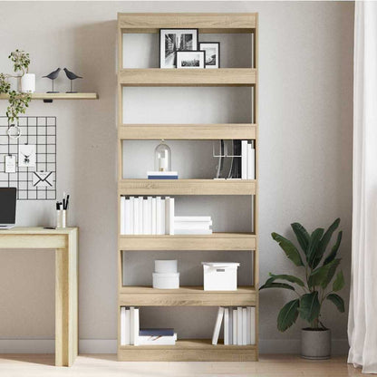 Bogreol Med Hylde Sonoma-eg 80 X 30 X 198 Cm Konstrueret Træ - Billede 4