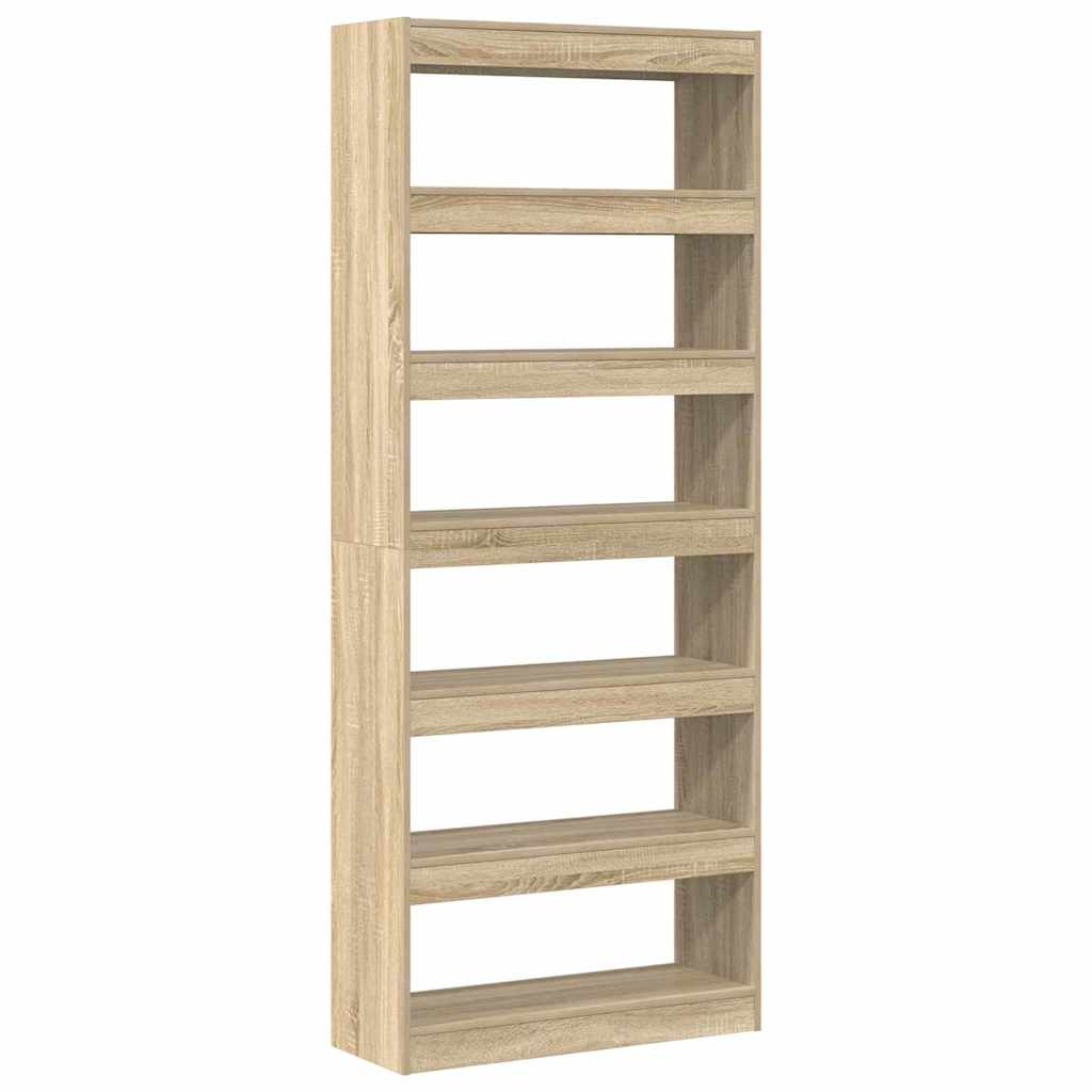 Bogreol Med Hylde Sonoma-eg 80 X 30 X 198 Cm Konstrueret Træ - Billede 2