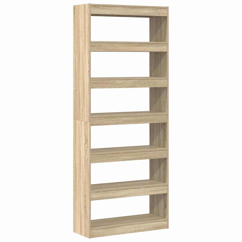 Bogreol Med Hylde Sonoma-eg 80 X 30 X 198 Cm Konstrueret Træ - Billede 7