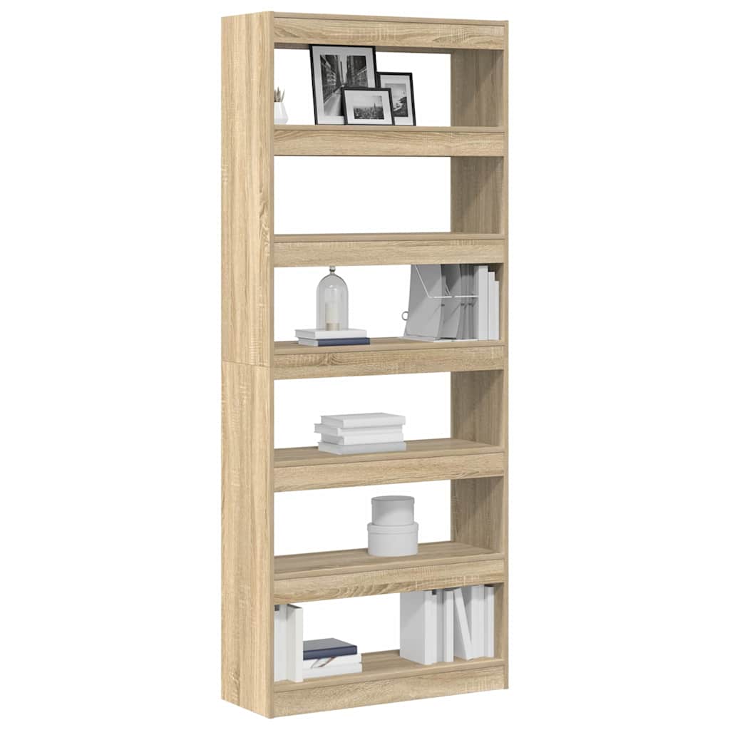 Bogreol Med Hylde Sonoma-eg 80 X 30 X 198 Cm Konstrueret Træ - Billede 3