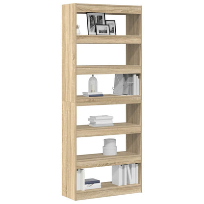 Bogreol Med Hylde Sonoma-eg 80 X 30 X 198 Cm Konstrueret Træ - Billede 3