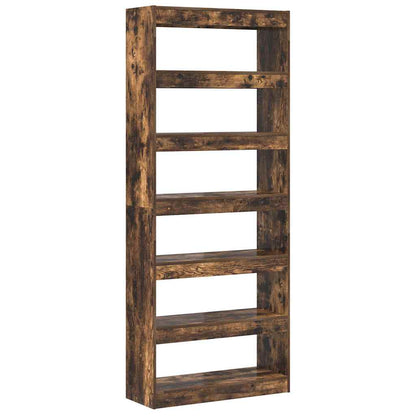 Bogreol Med Hylde Røget Eg 80 X 30 X 198 Cm Konstrueret Træ - Billede 2