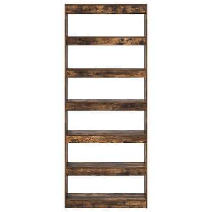 Bogreol Med Hylde Røget Eg 80 X 30 X 198 Cm Konstrueret Træ - Billede 5