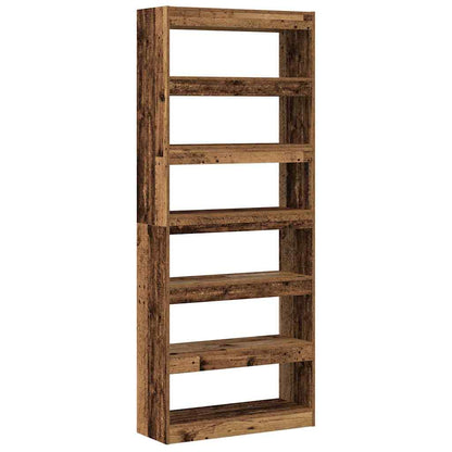 Bogreol Med Hylde Gammelt Træ 80 X 30 X 198 Cm Konstrueret Træ - Billede 2