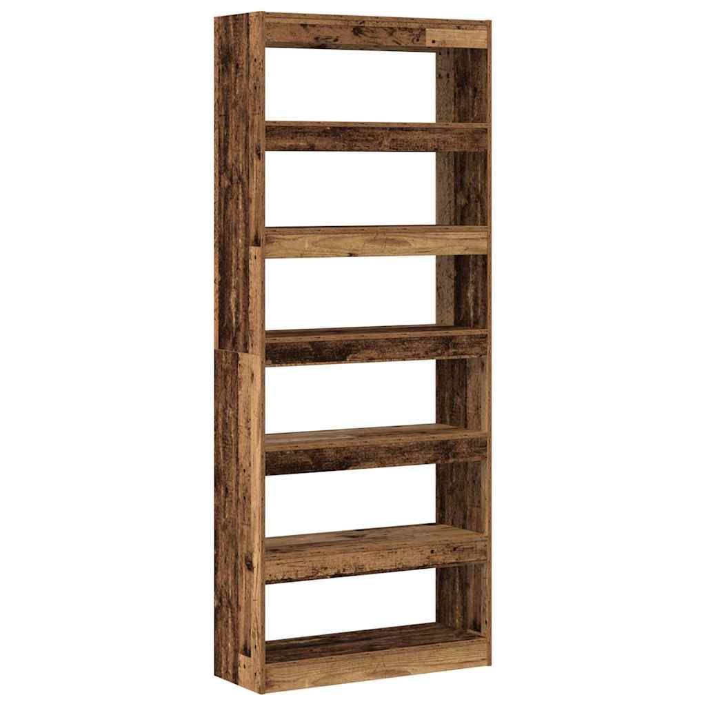Bogreol Med Hylde Gammelt Træ 80 X 30 X 198 Cm Konstrueret Træ - Billede 7