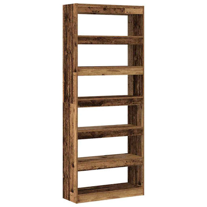 Bogskab Med Hylde 80 X 30 X 198 Cm Konstrueret Træ - Billede 7