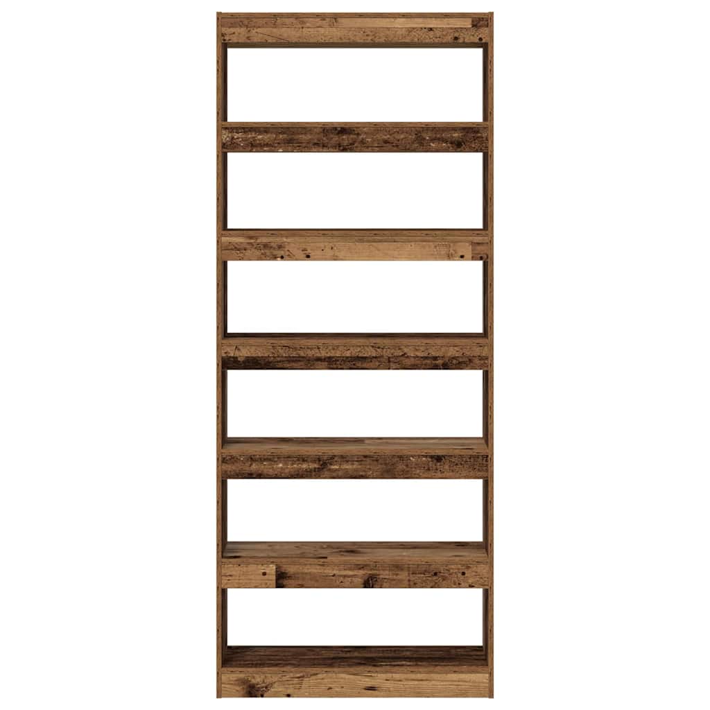 Bogreol Med Hylde Gammelt Træ 80 X 30 X 198 Cm Konstrueret Træ - Billede 5