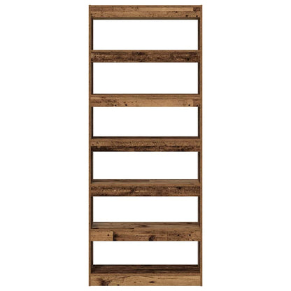 Bogreol Med Hylde Gammelt Træ 80 X 30 X 198 Cm Konstrueret Træ - Billede 5