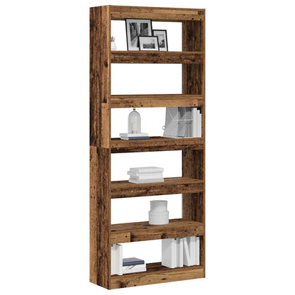 Bogskab Med Hylde 80 X 30 X 198 Cm Konstrueret Træ - Billede 3