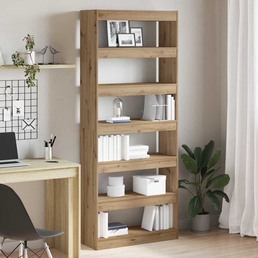 Bogskab 6 Niveauer 80 X 30 X 198 Cm Konstrueret Træ - Hovedbillede