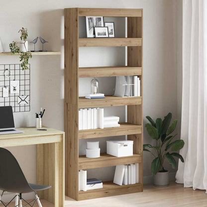 Bogskab 6 Niveauer 80 X 30 X 198 Cm Konstrueret Træ - Hovedbillede