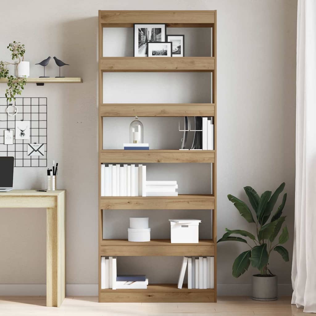 Bogskab 6 Niveauer 80 X 30 X 198 Cm Konstrueret Træ - Billede 4