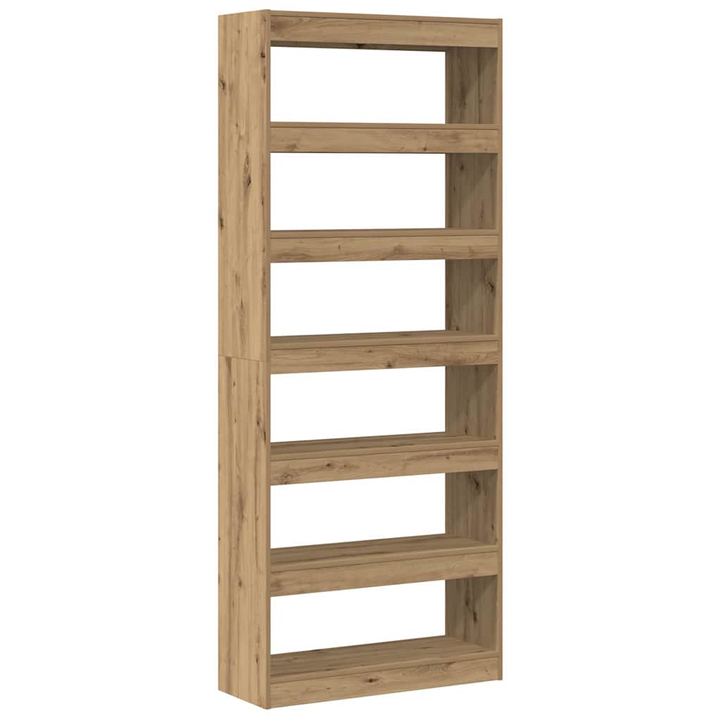 Bogskab 6 Niveauer 80 X 30 X 198 Cm Konstrueret Træ - Billede 2