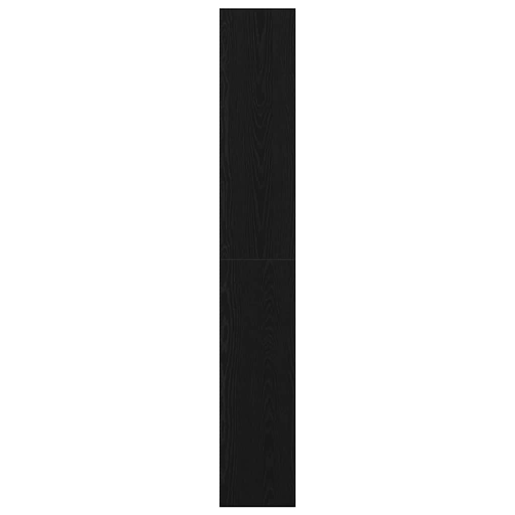 Bogreol Med Hylde Sort Eg 80 X 30 X 198 Cm Konstrueret Træ - Billede 6