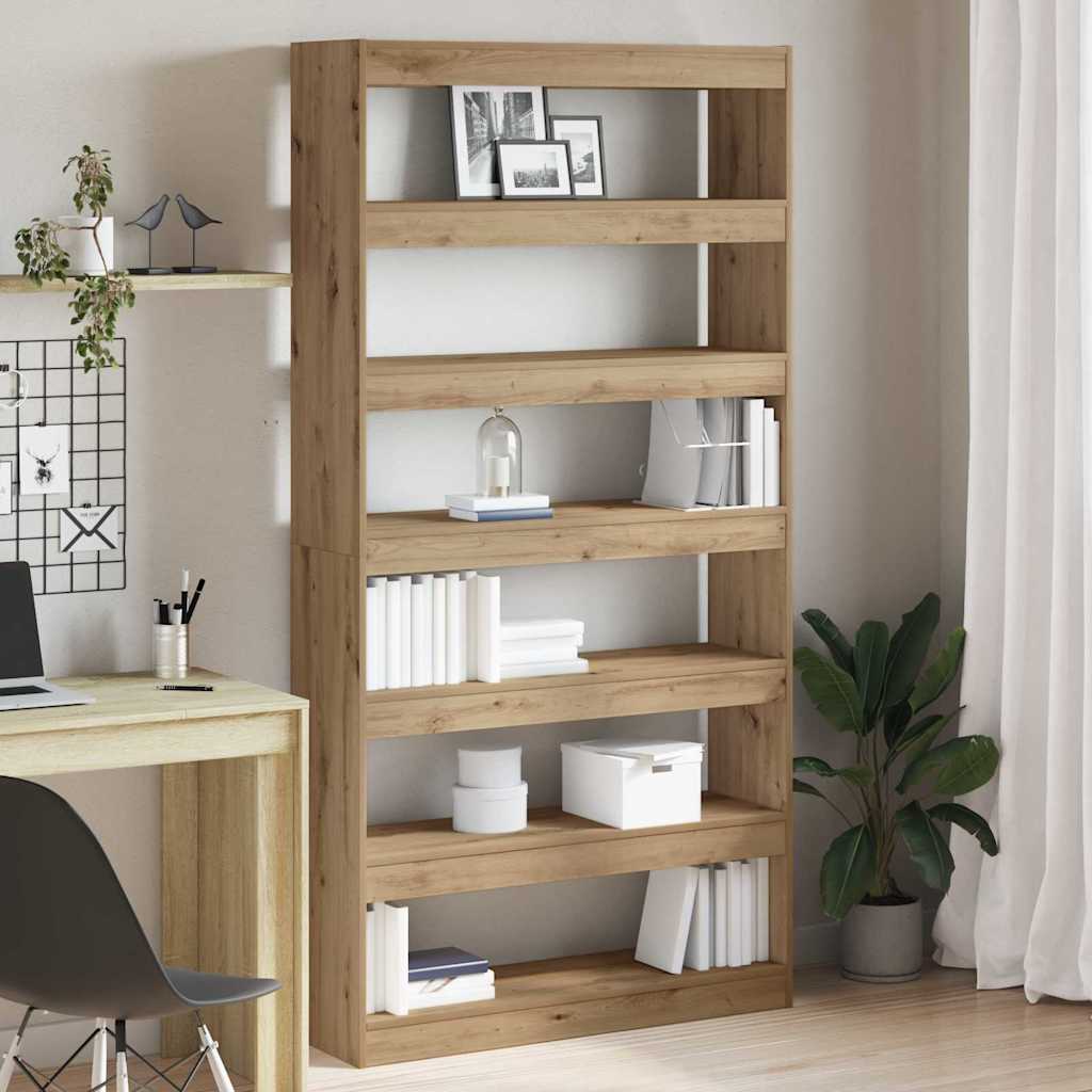 Bogskab 6 Niveauer 100 X 30 X 198 Cm Konstrueret Træ - Hovedbillede