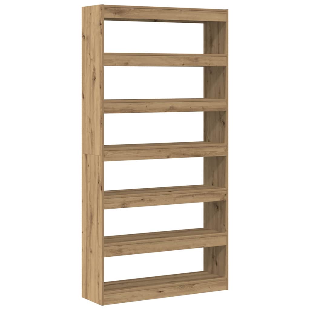 Bogskab 6 Niveauer 100 X 30 X 198 Cm Konstrueret Træ - Billede 2