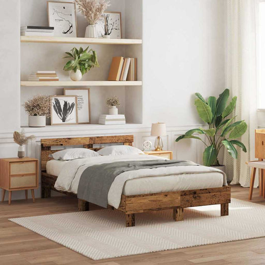 Sengestel Gammelt Træ 135 X 190 Cm Konstrueret Træ - Hovedbillede