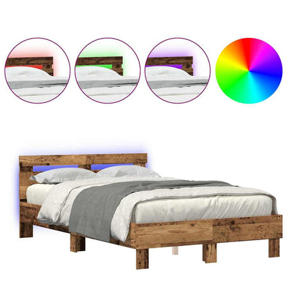 Sengestel Gammelt Træ 135 X 190 Cm Konstrueret Træ - Billede 2