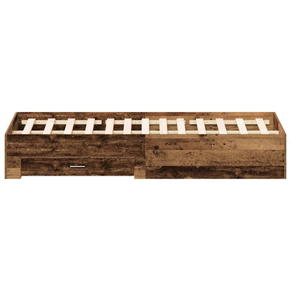 Sengestel Med Skuffer Gammelt Træ 180 X 200 Cm Konstrueret Træ - Billede 7